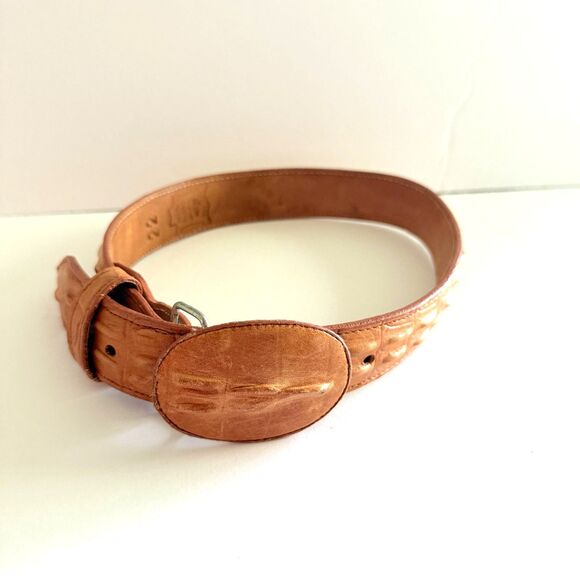 Crocodile Hornback Leather Kids Belt Mexico Buckle Adjustable Unisex Exotic 32 - Picture 1 of 5